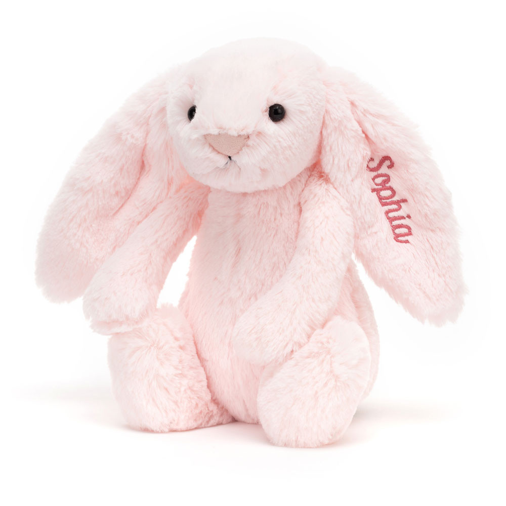 Personalized Bashful Pink Bunny Medium